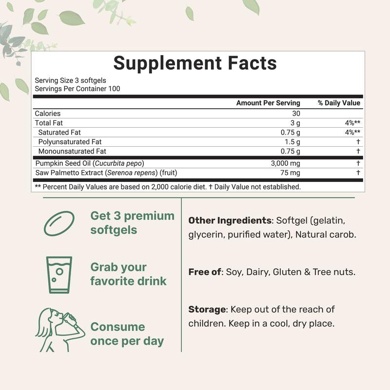 VIP Pumpkin Seed Oil with Saw Palmetto Softgels